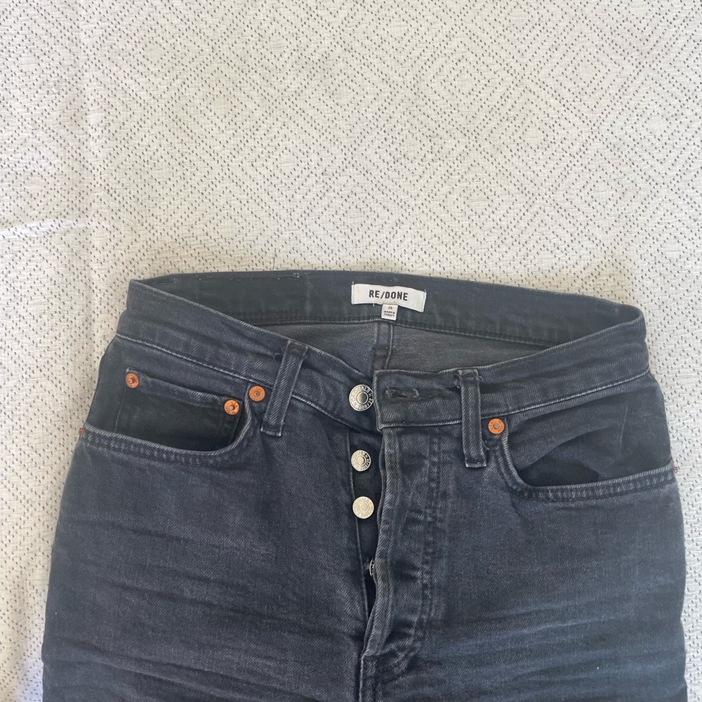 redone black straight leg jeans - Picture 3 of 4
